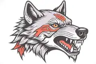 Old school wolf head tattoo design idea