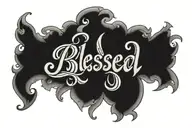 blessed written tattoo design idea