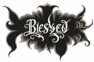 blessed written tattoo design idea
