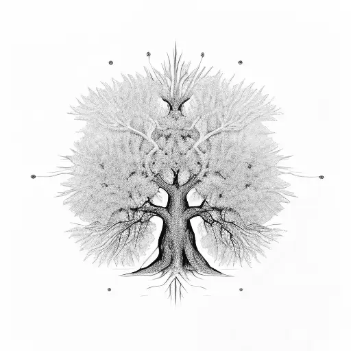 Black and Grey “Tree Of Life” Tattoo Idea - BlackInk AI