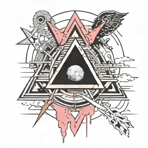 pink floyd the wall logo combined with pink floyd dark side of the moon logo  tattoo design idea