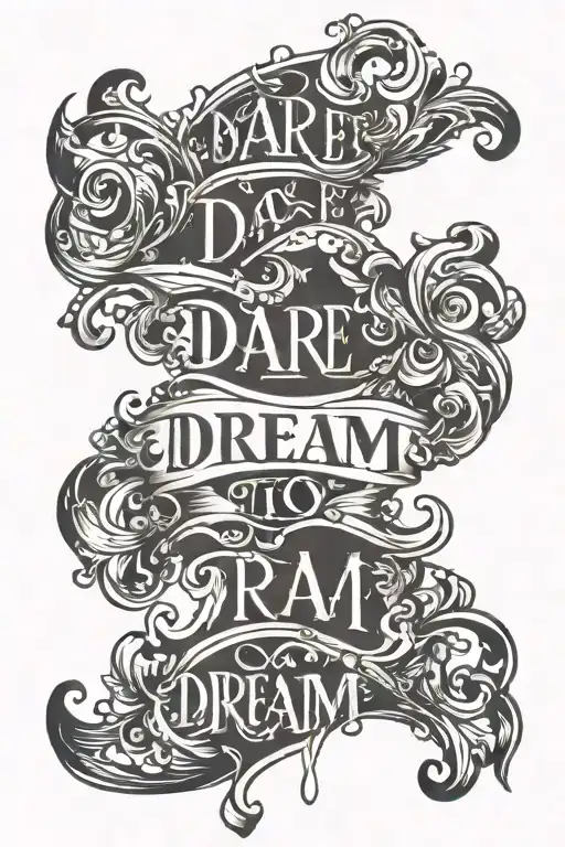dare to dream font tattoo tattoo design idea
