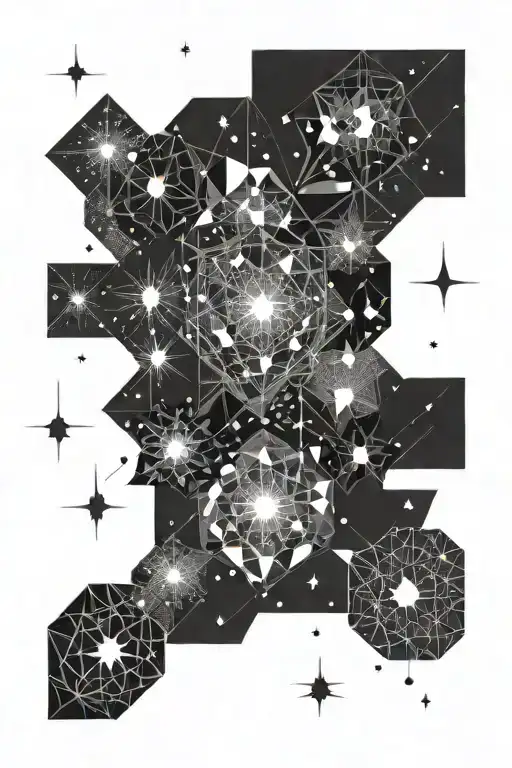 Some small stars enclosed in a complex universe of galaxies. tattoo design idea