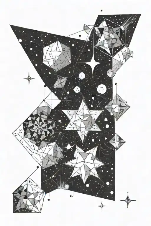 Some small stars enclosed in a complex universe of galaxies. tattoo design idea