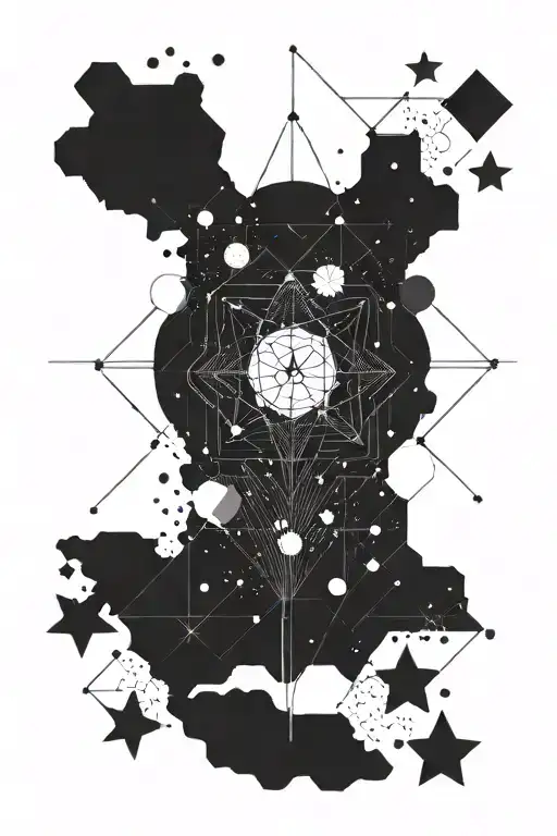 Some small stars enclosed in a complex universe of galaxies. tattoo design idea
