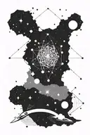 Some small stars enclosed in a complex universe of galaxies. tattoo design idea