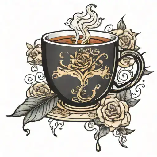tea and harry styles tattoo design idea