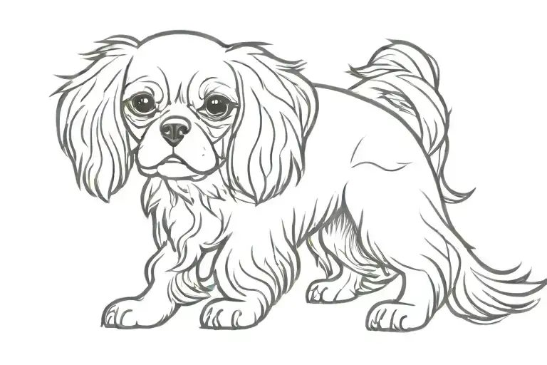 Cavalier King charles spaniel tattoo design idea