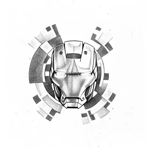 ironman dot and anchour tattoo design idea