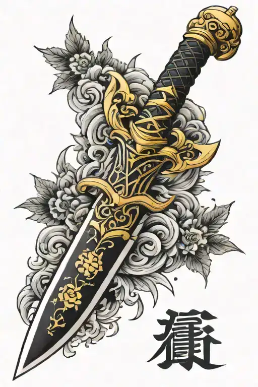 dagger tattoo design idea