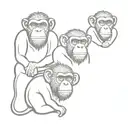 3 wise monkeys diffrent monkey for each person  tattoo design idea