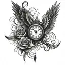 forearm tatoo, write"time heals all wounds" under a eye above the write a stilized person that hols a baby tattoo design idea