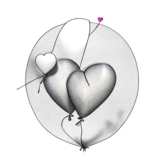 Kangeroo is holding a heart shape balloon which has hong kong skyline in the balloon tattoo design idea