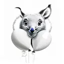 Kangeroo is holding a heart shape balloon which has hong kong skyline in the balloon tattoo design idea