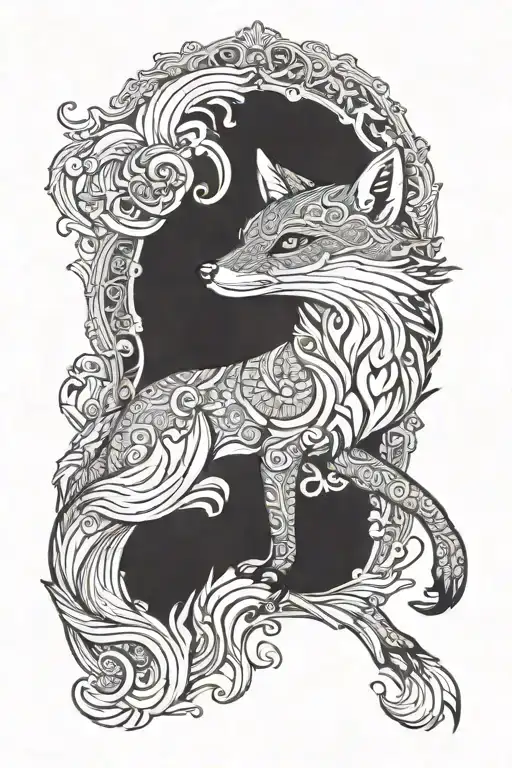 the fox is running tattoo design idea