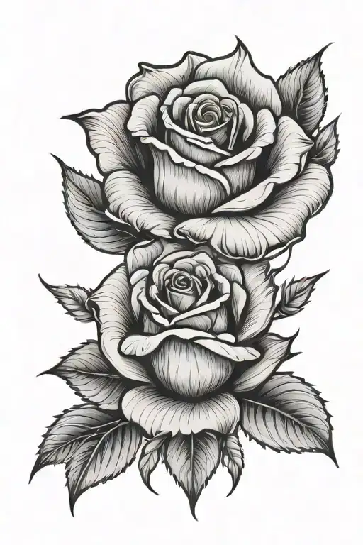 rose opening into flame tattoo design idea