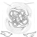 infinity loop with 3 small birds flying out of it tattoo design idea