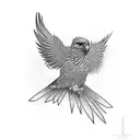 flying Hawk  49 tattoo design idea