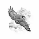 flying Hawk  49 tattoo design idea