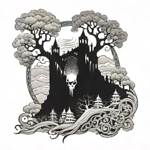 valley of the shadow do death  tattoo design idea