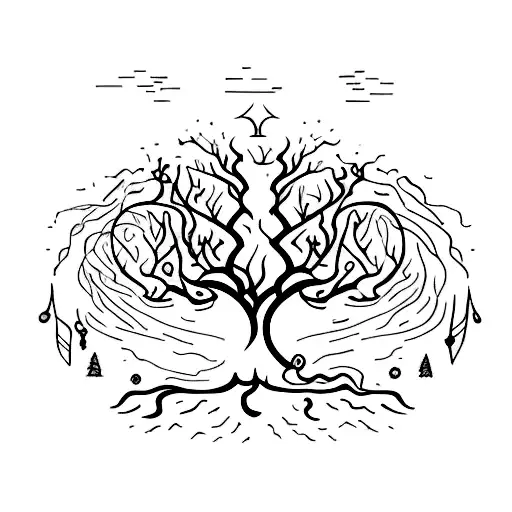 tree of fate tattoo design idea