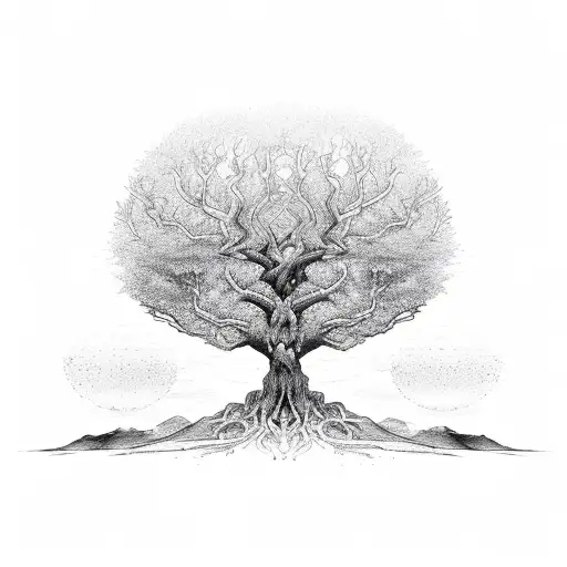 tree of fate tattoo design idea