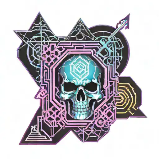 gay pride spooky Halloween scene tattoo design idea