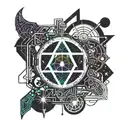 gay pride spooky Halloween scene tattoo design idea