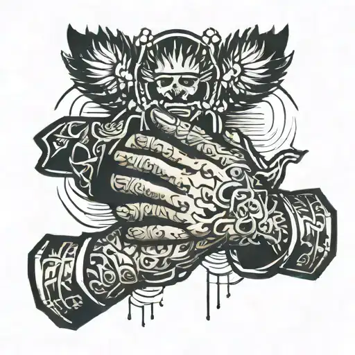 Tow hands pray tattoo design idea