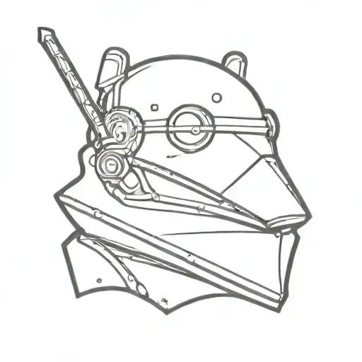 frog knight helmet tattoo design idea