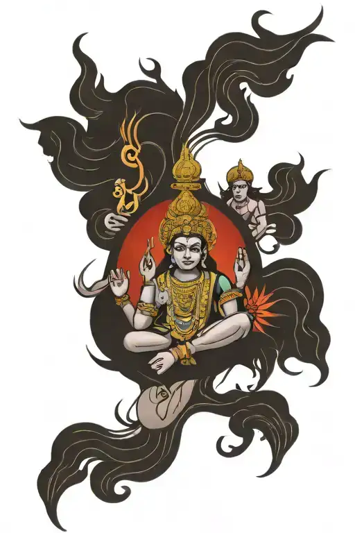 create a tattoo design of vishnu shiva bramha  tattoo design idea