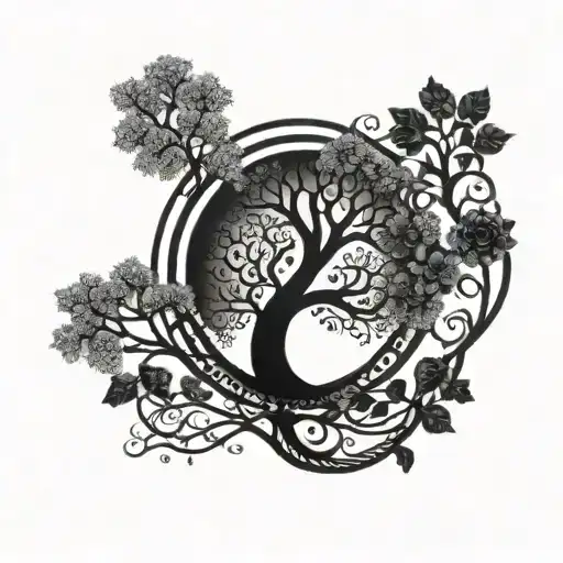 tree of life dna tattoo design idea