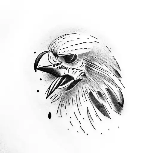 crow on top of skull tattoo design idea