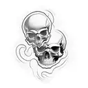 crow with skull tattoo design idea