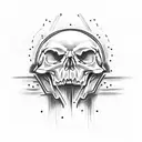 crow with skull tattoo design idea