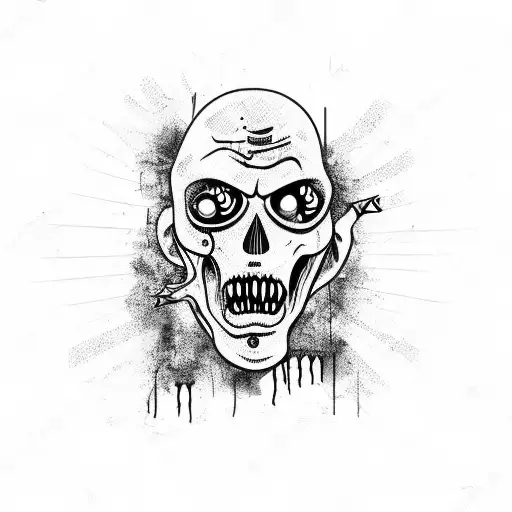 zombie bite for the arm tattoo design idea