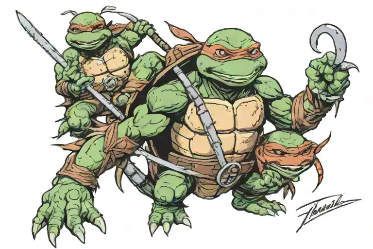 tmnt rafaelo tattoo design idea