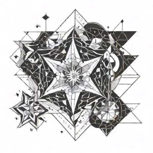 Stars, birth of a daughter, God's blessing tattoo design idea