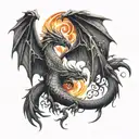 dragon and phoenix tattoo design idea