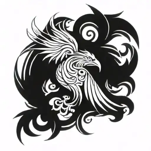 two symmetrical Phoenix one either Side of the chest shoulder and arm tattoo design idea