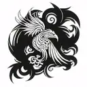 two symmetrical Phoenix one either Side of the chest shoulder and arm tattoo design idea