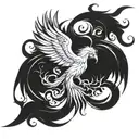 two symmetrical Phoenix one either Side of the chest shoulder and arm tattoo design idea