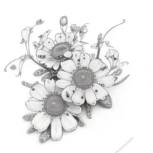 Sonny walkman with forget me not small flowers on it tattoo design idea