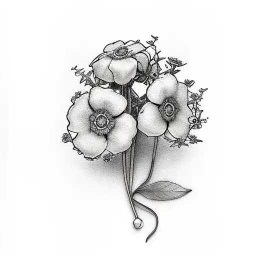 Sonny walkman with forget me not flowers growing from it tattoo design idea