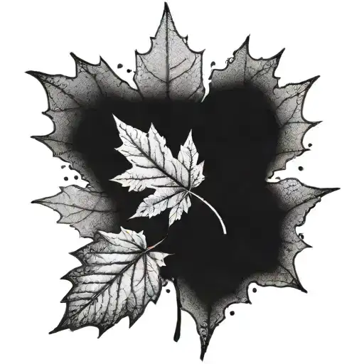 maple leaf and ocean  tattoo design idea