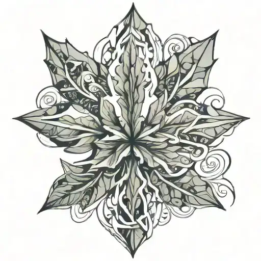 maple leaf and ocean waves   tattoo design idea