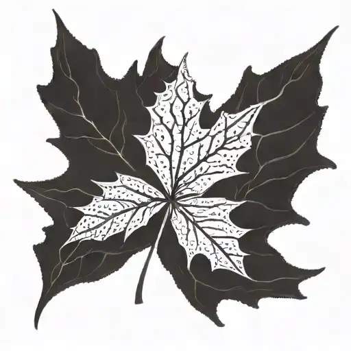 maple leaf and waves  tattoo design idea