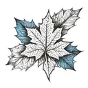 maple leaf and ocean waves   tattoo design idea