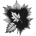 maple leaf and ocean  tattoo design idea