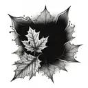 maple leaf and ocean  tattoo design idea